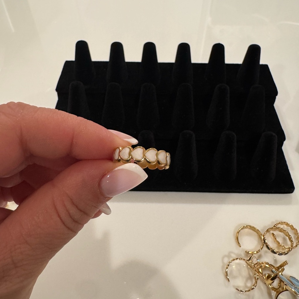 Chic Gold and White Women's Ring